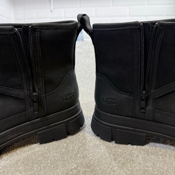 UGG NWOT Ashton Zip Waterproof Bootie Black Suede Chunky Heel Womens 10 Winter - Picture 7 of 15